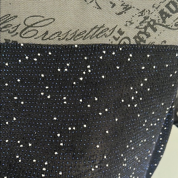 Black Sheer Glitter Top - Picture 3 of 4